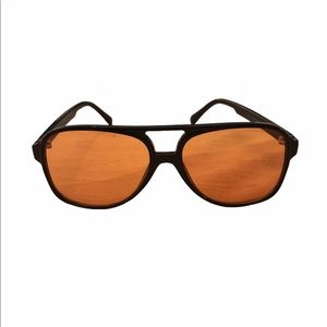 Black Frame Orange Lens Aviator Sunglasses
